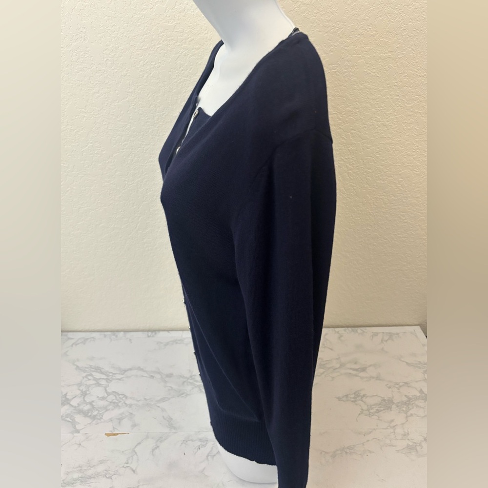 Carol Rose Women's Long Sleeve Button Down Top Sz PM Blue Petite Blouse - Picture 2 of 5